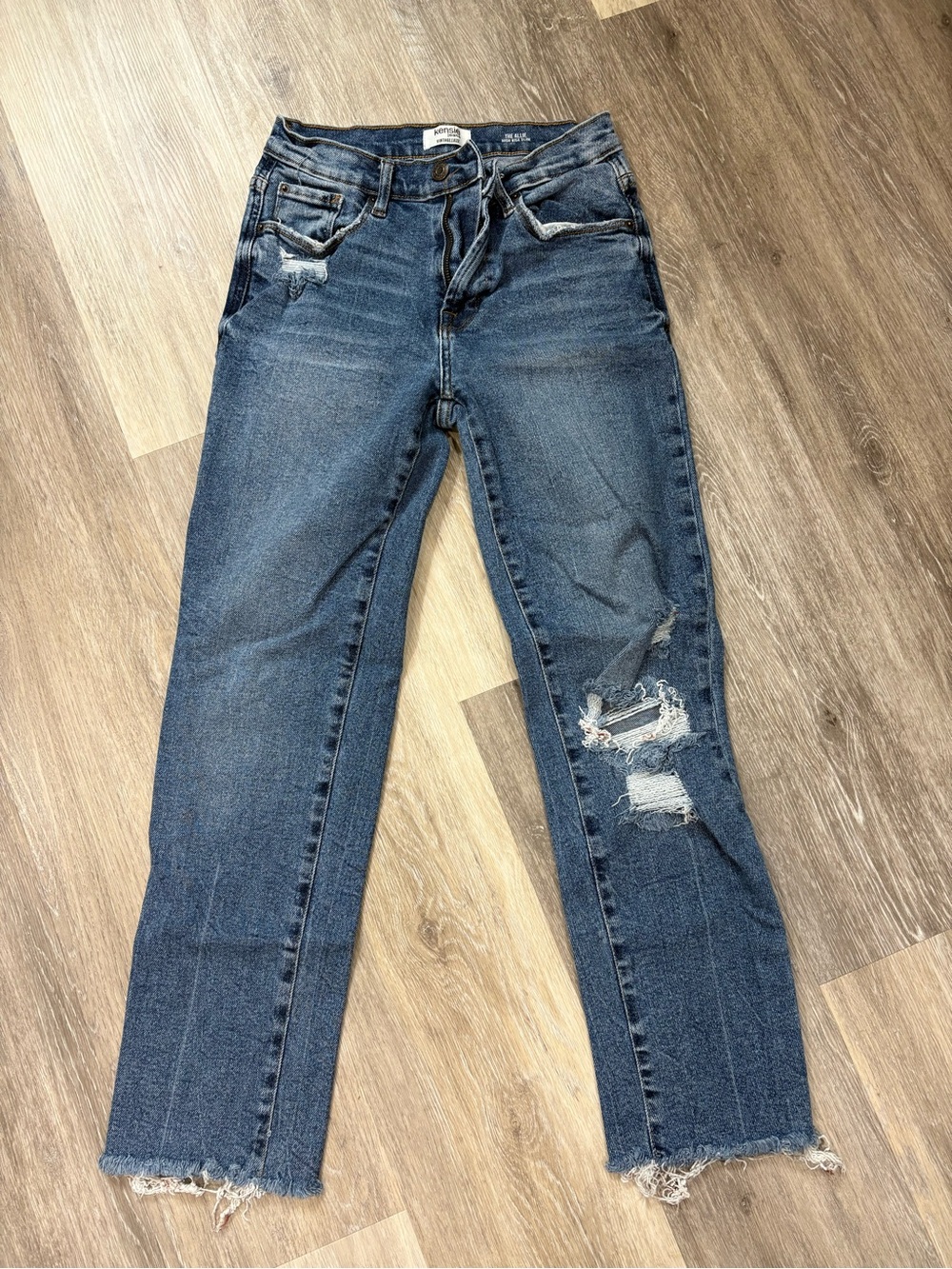 Kensie The Allie High Rise Distressed Dark Blue Jeans